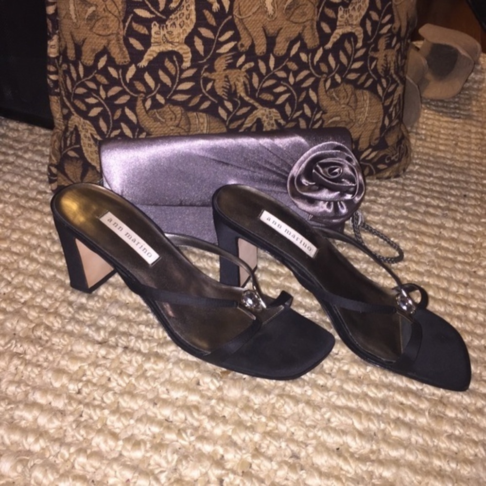 Ann Mariano - Strappy Evening Heels Black 8 EUC